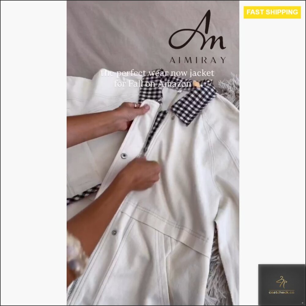 Cropped Plaid Bomber Jacket Windproof Cotton Casu… - image 5